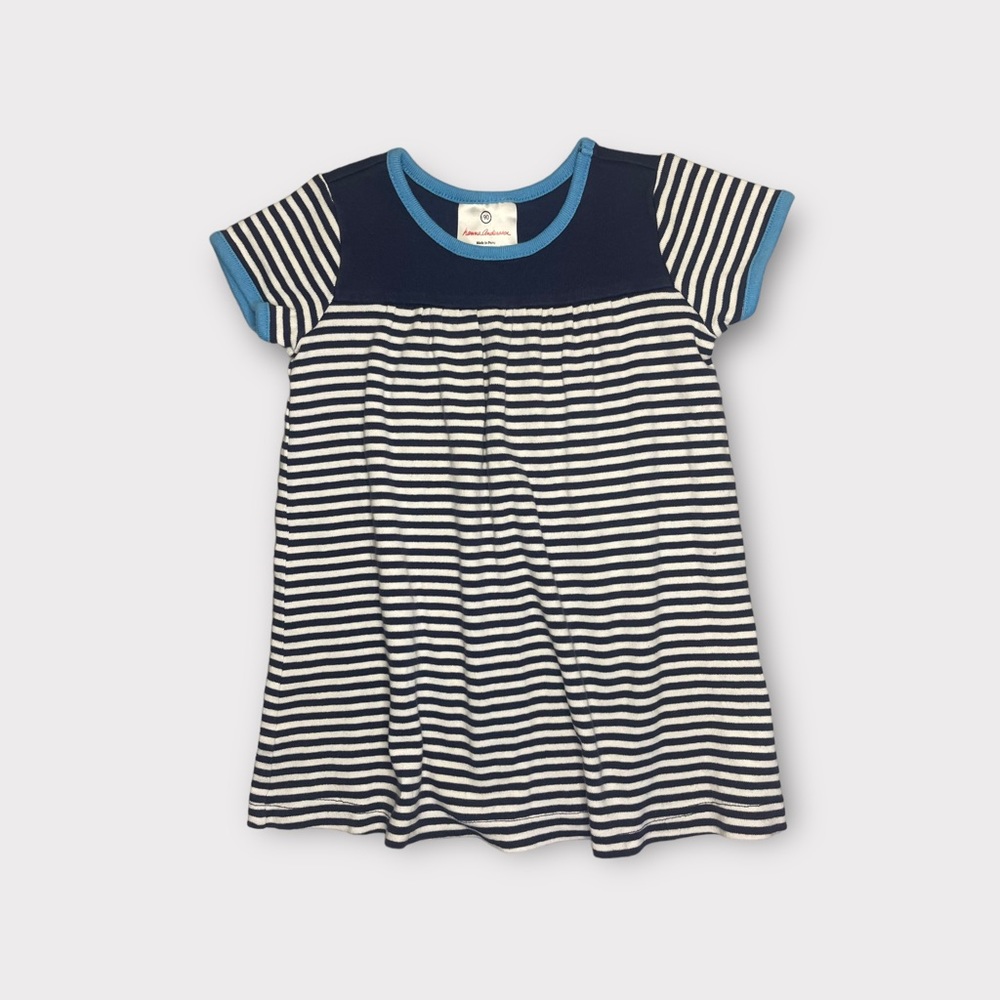 Hanna Andersson Blue & White Striped Dress
